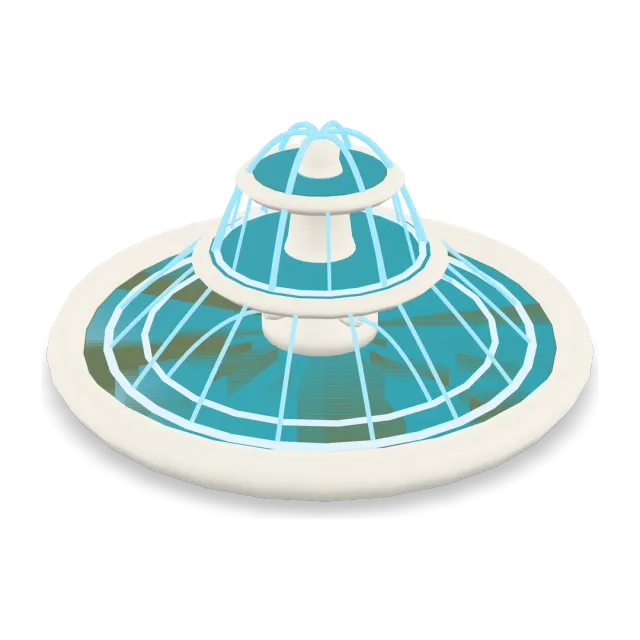 Plaza fountain — Kiln-forged vfx
