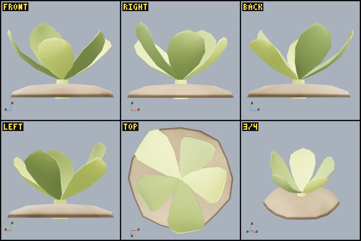 Six rendered review views of cabbage-stage-2.