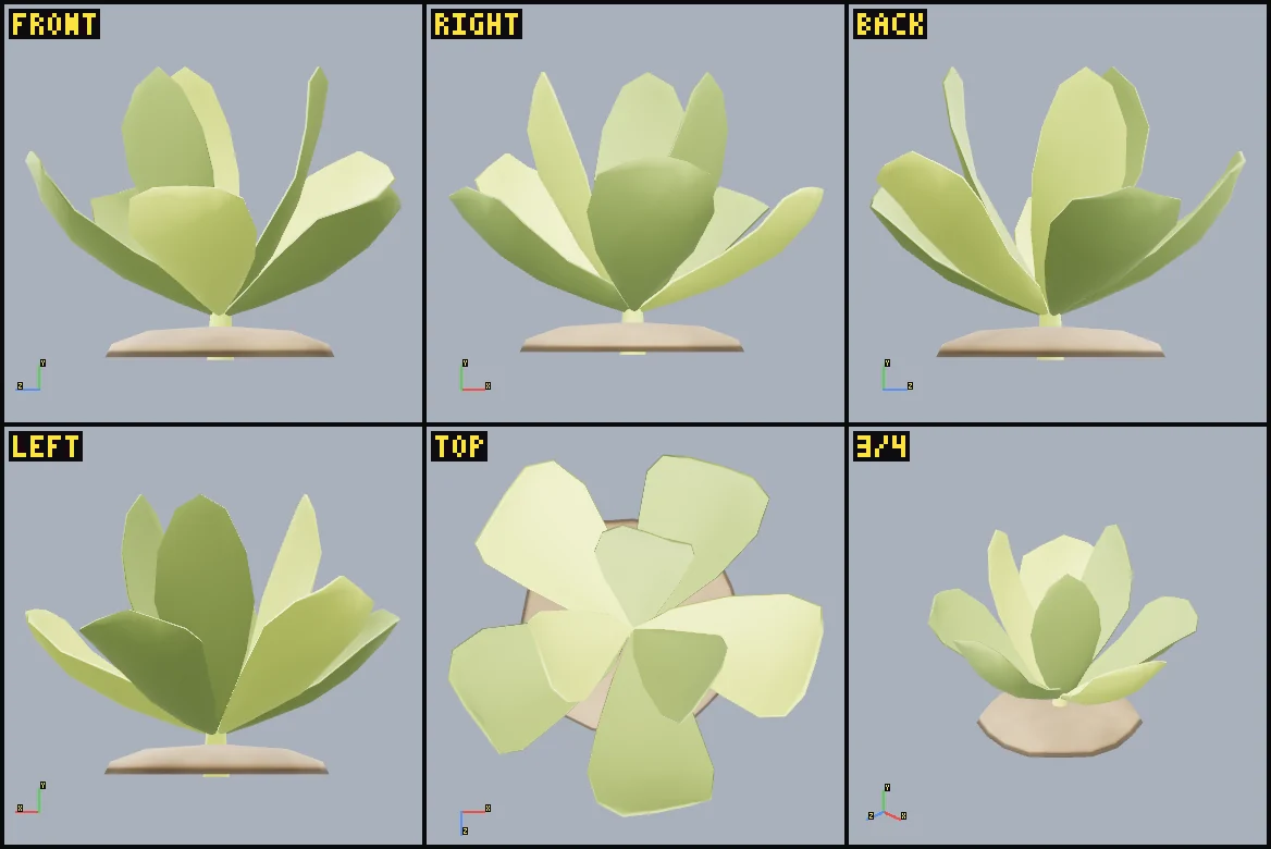Six rendered review views of cabbage-stage-3.
