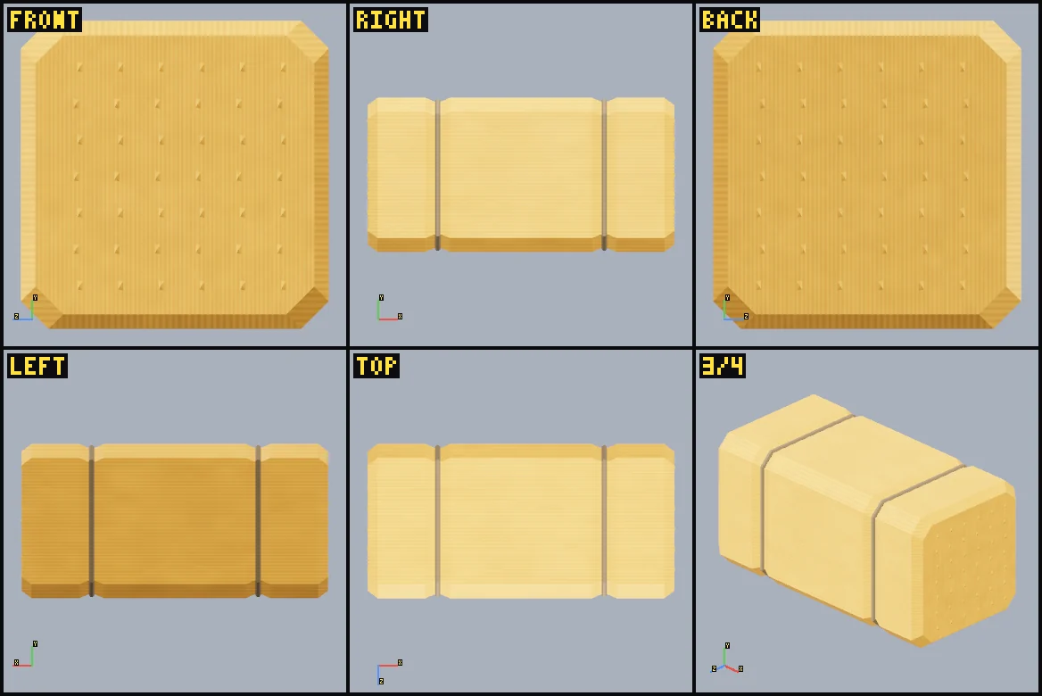 Six rendered review views of Farm hay bale.