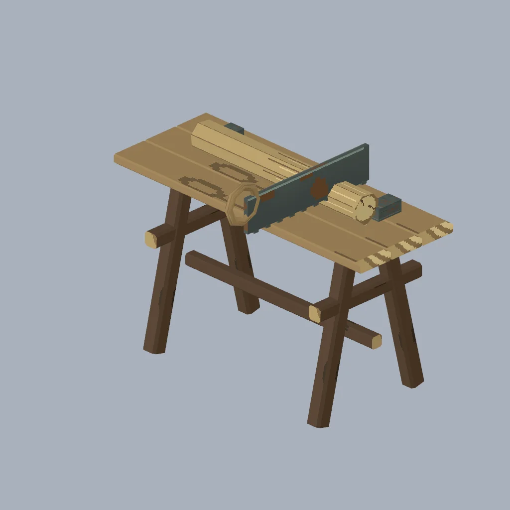Original modular cabin collection. 524 triangles; named assembly and interaction interfaces.