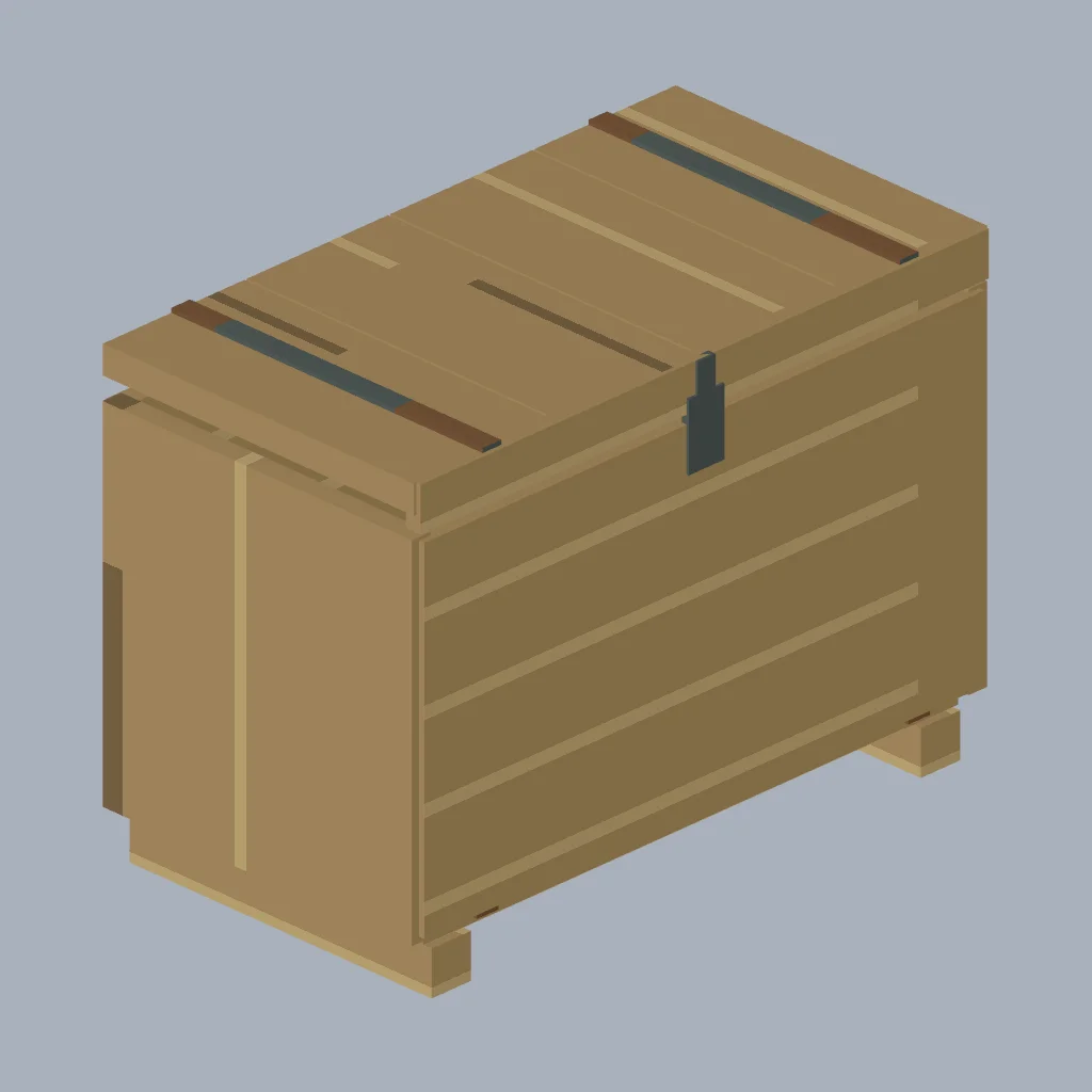 Original fitted PSX cabin furnishing with procedural pixel textures.