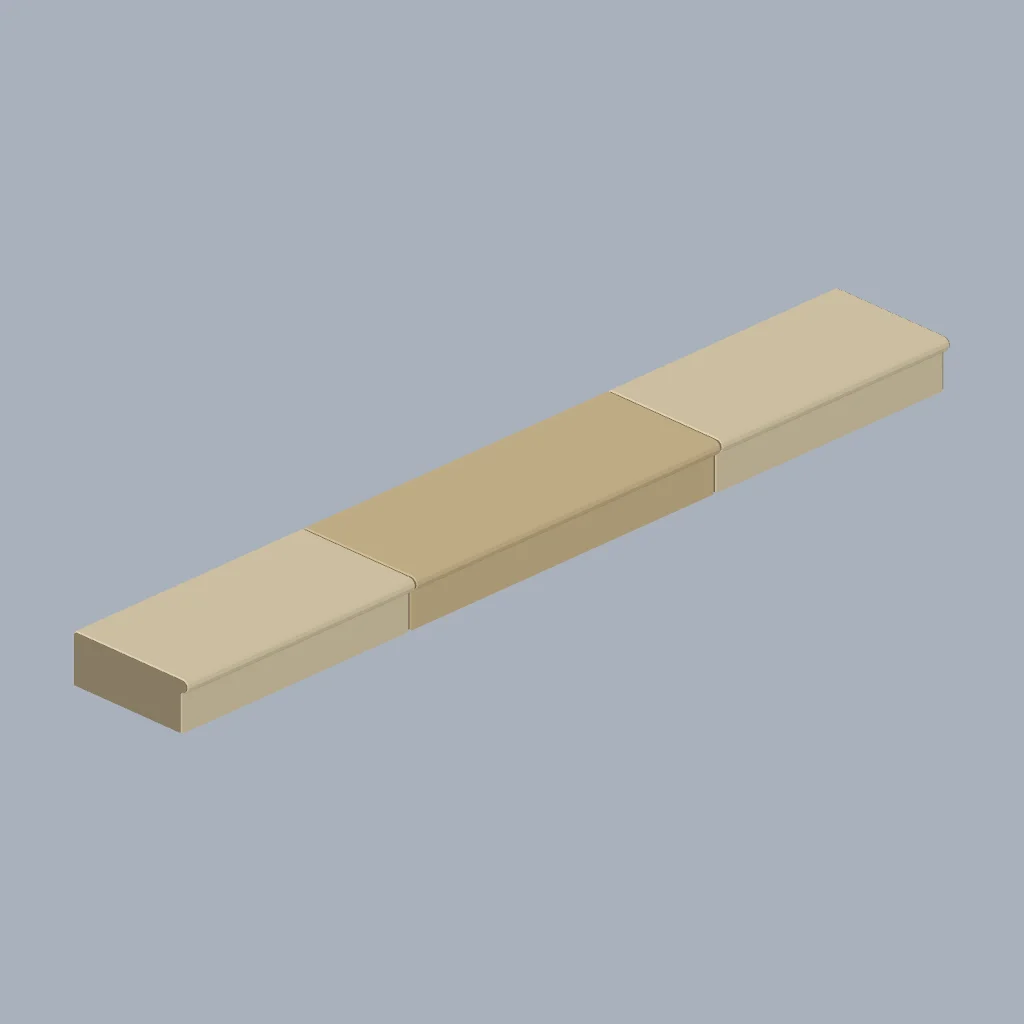 A 4 m limestone step band with a half-round nosing.