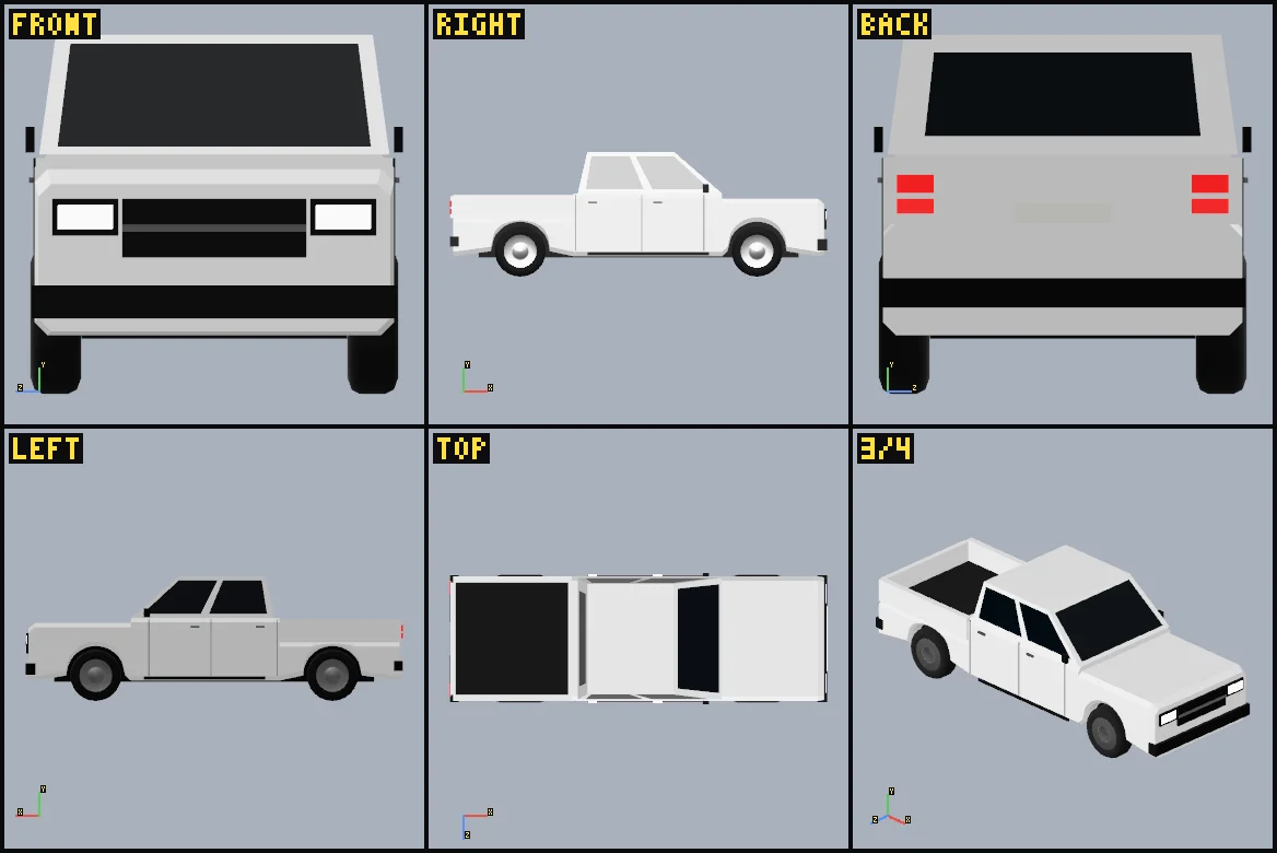 Saved review views of Generic pickup truck.