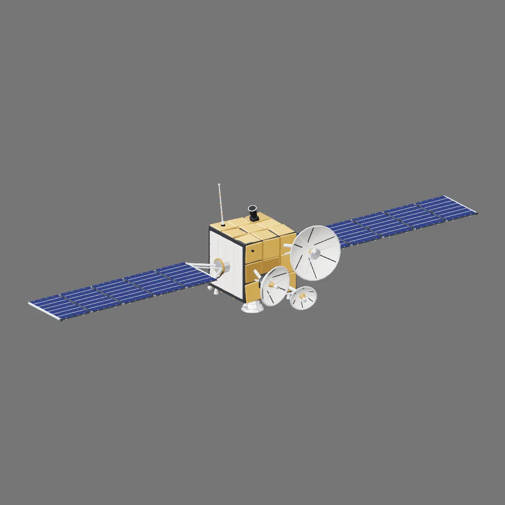 Historical gallery render of Comms satellite; see the poster provenance below.