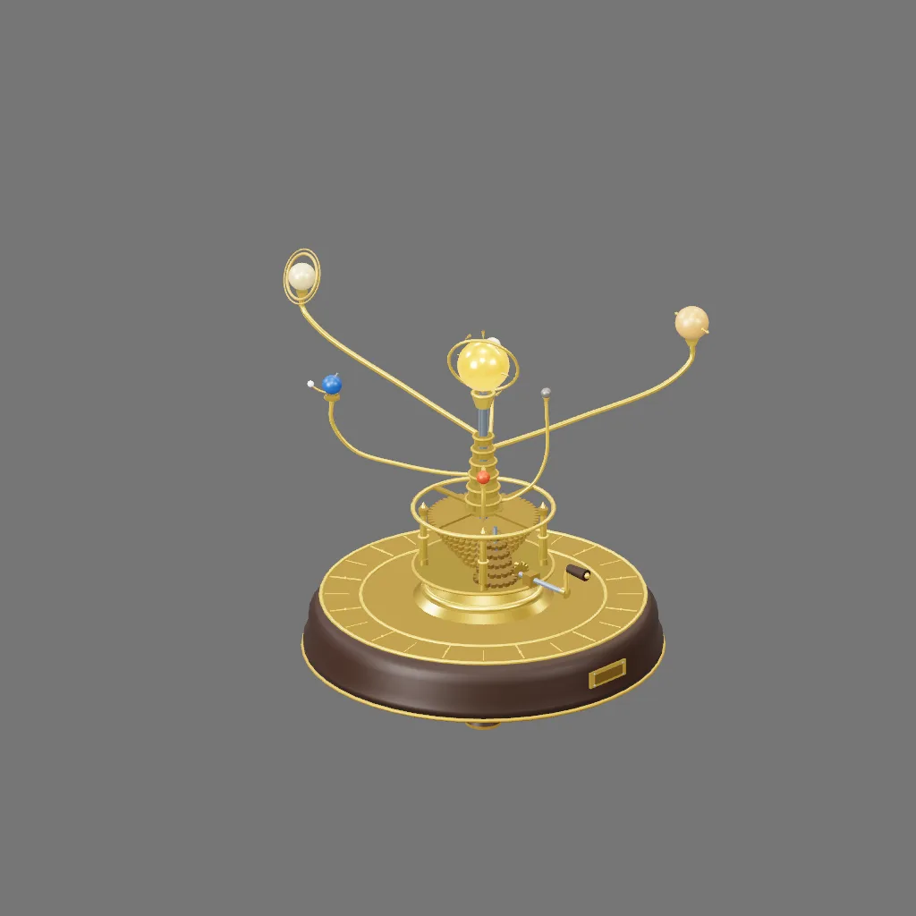 Historical gallery render of Brass orrery; see the poster provenance below.