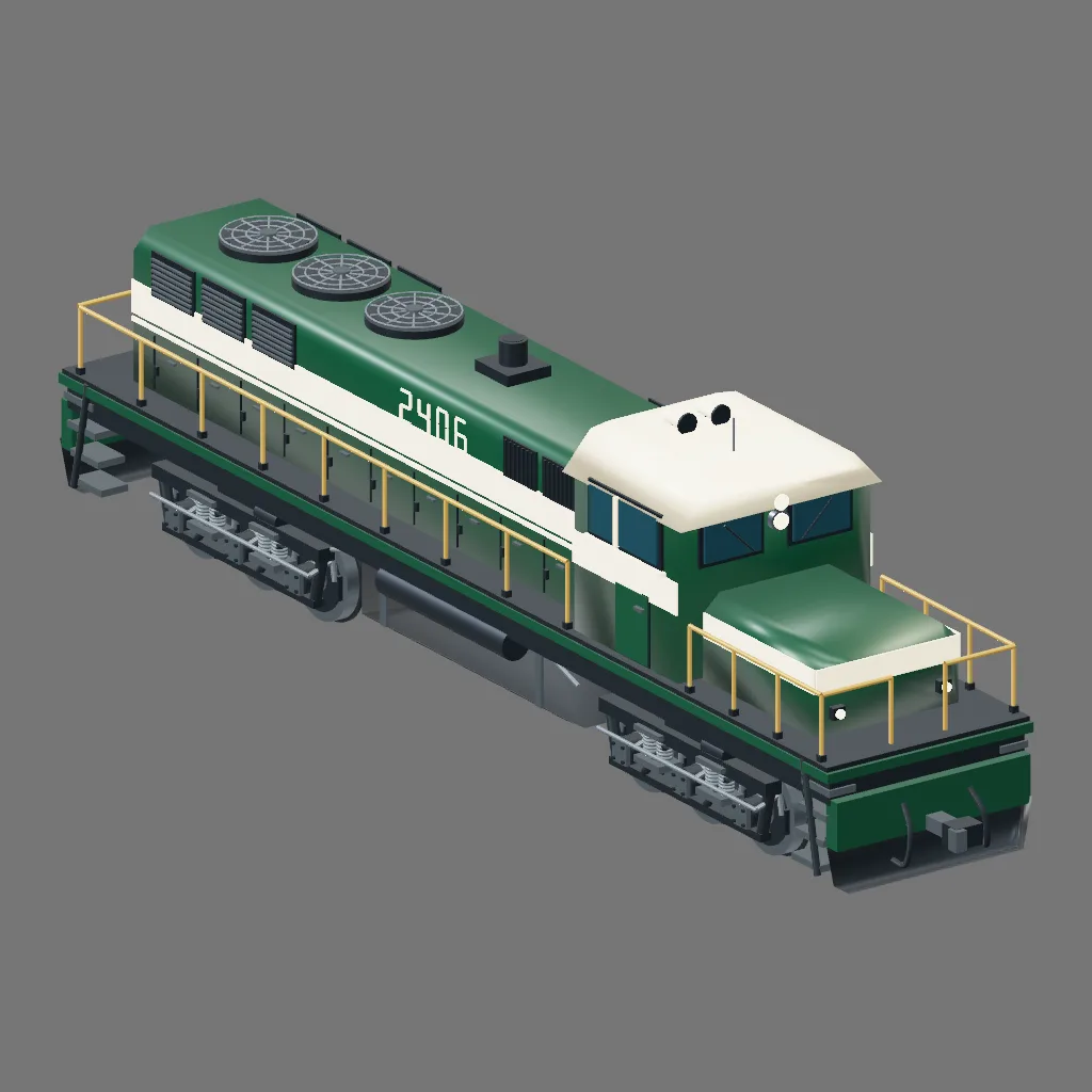 Historical gallery render of Diesel locomotive; see the poster provenance below.