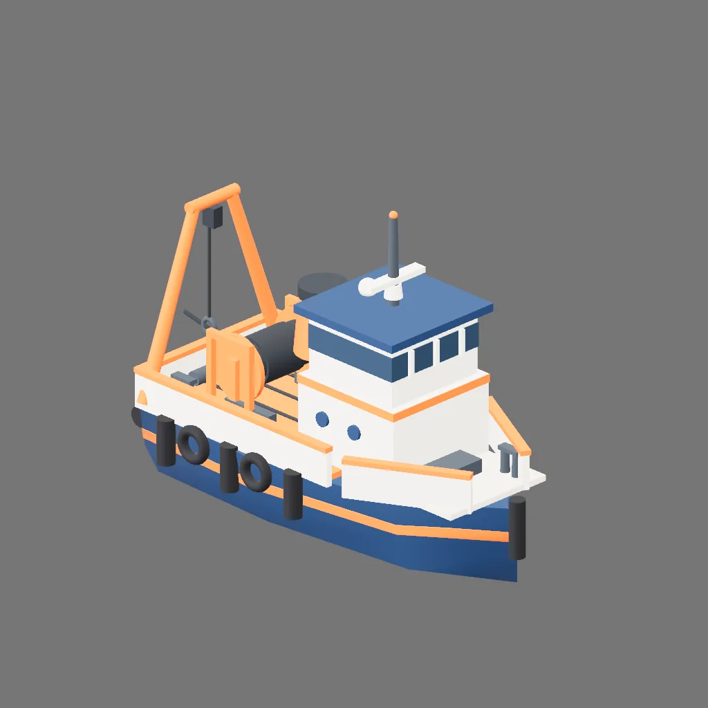 Historical gallery render of Ocean salvage tug; see the poster provenance below.
