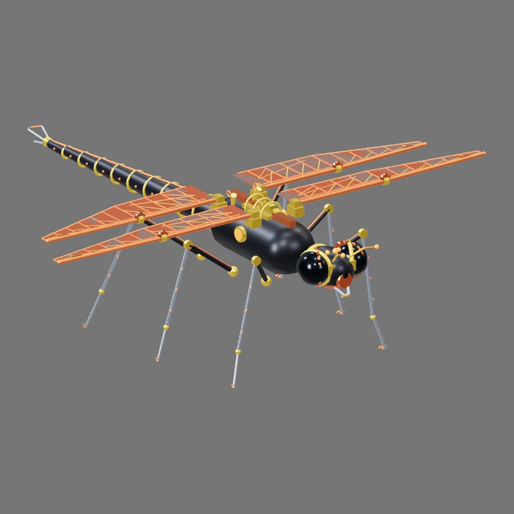 Historical gallery render of Unfolding dragonfly; see the poster provenance below.