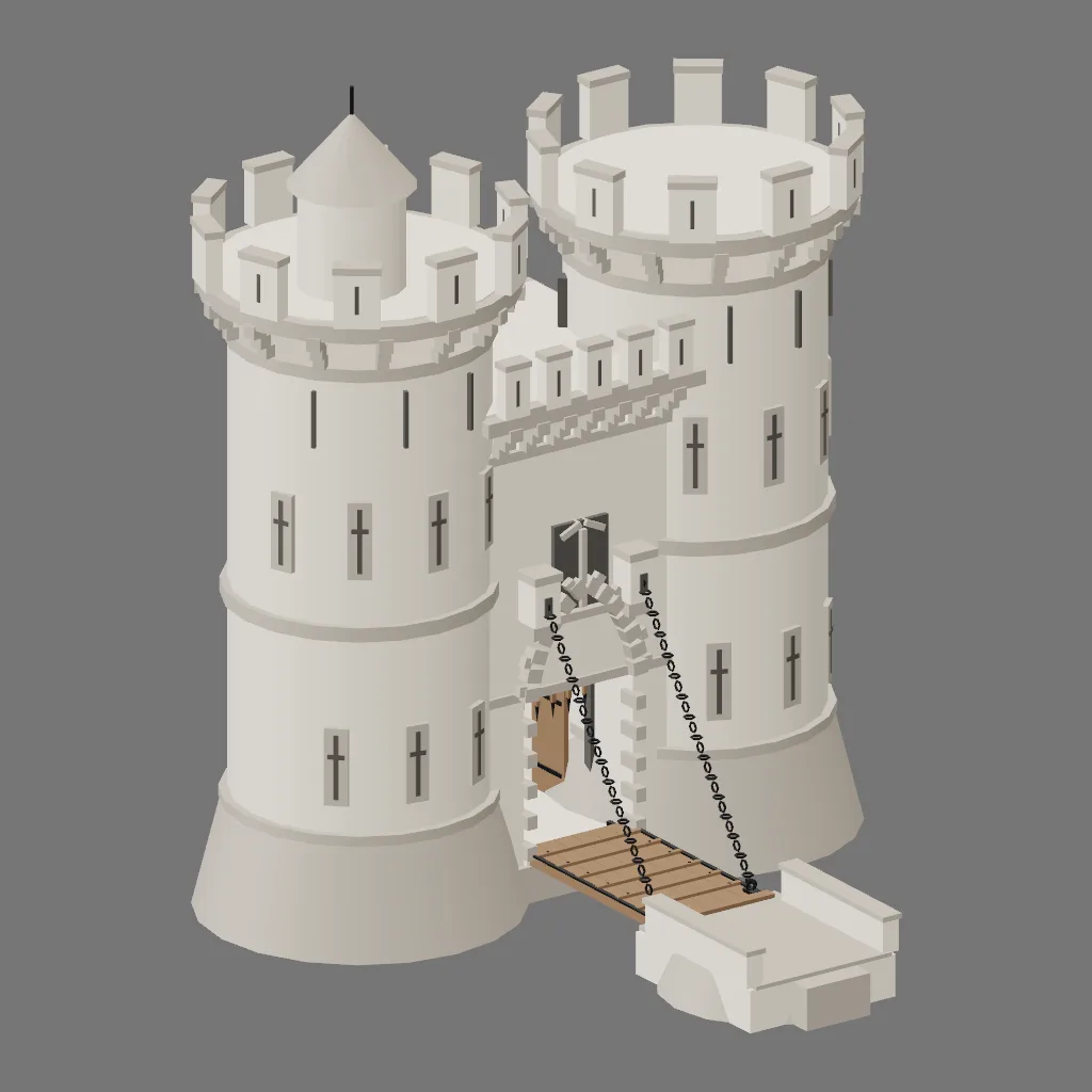 Historical gallery render of Gothic gatehouse; see the poster provenance below.