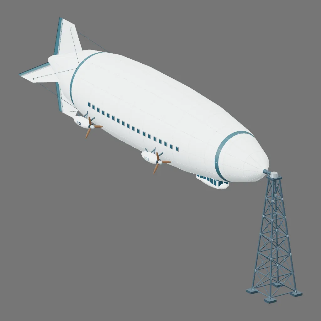 Historical gallery render of Rigid airship; see the poster provenance below.