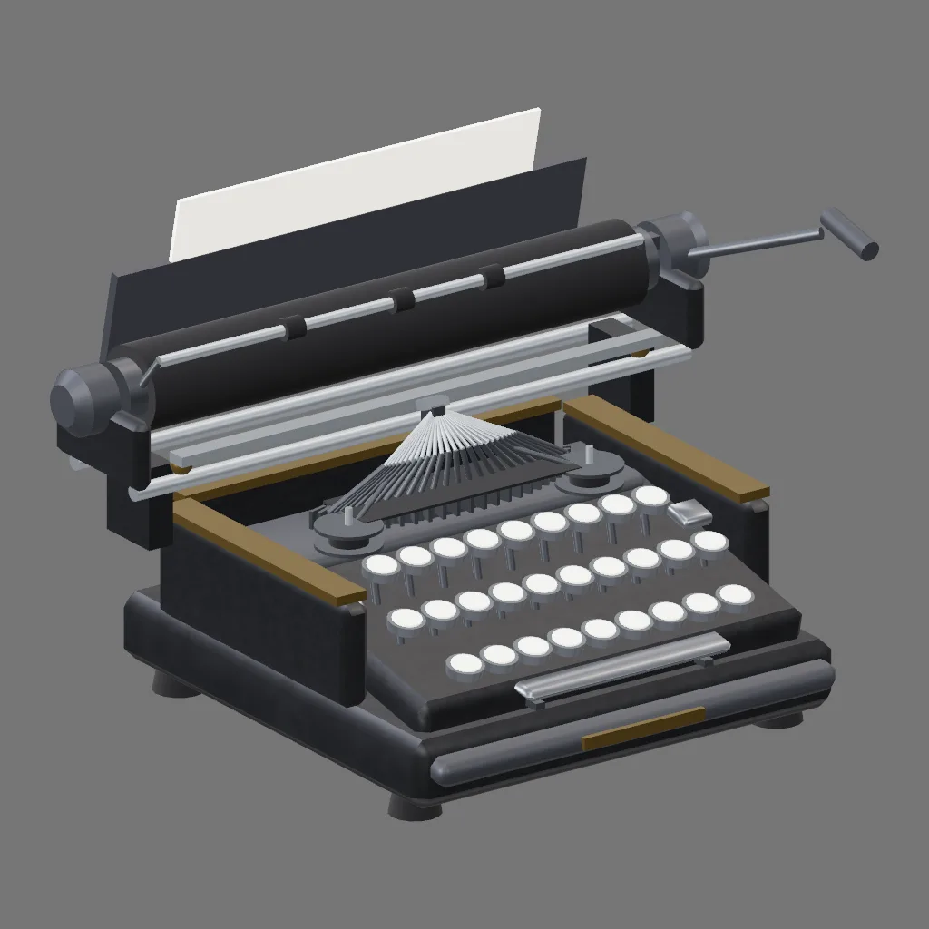 Historical gallery render of Typewriter; see the poster provenance below.